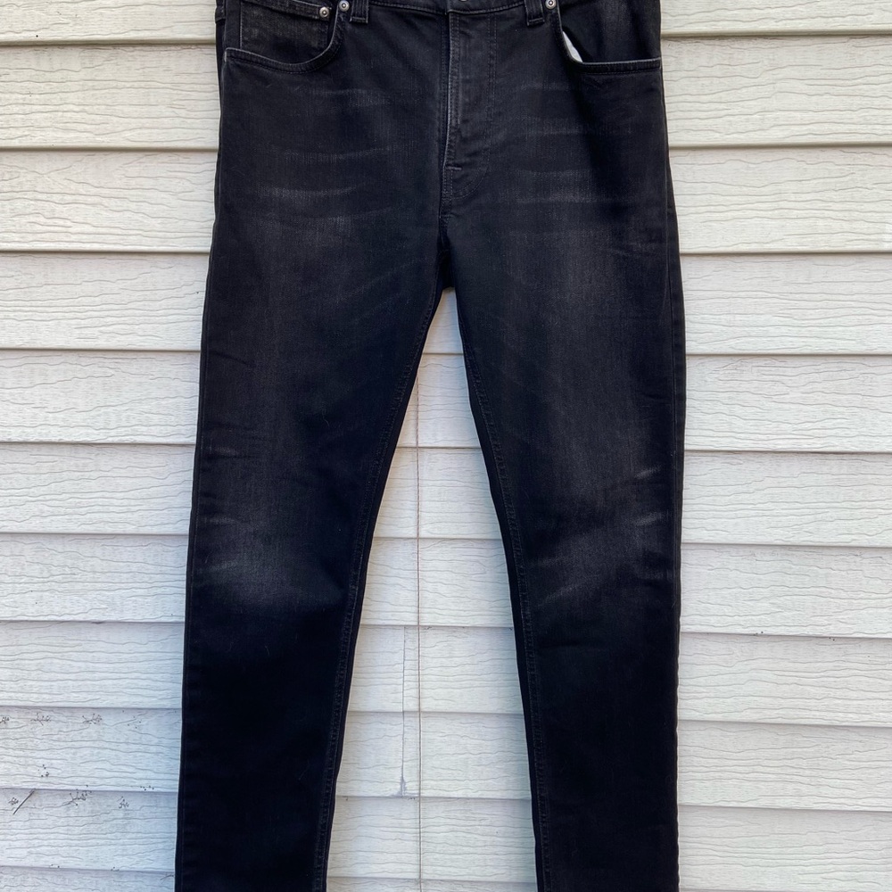 Nudie Jeans Skinny Dark Black Denim Lean Dean / Black Ridge